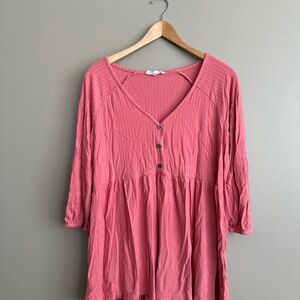 Jane and Delancey Coral Button-Down Blouse